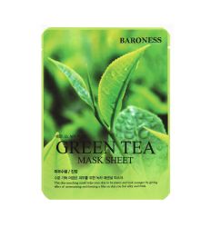 Baroness maska za negu lica Green Tea sa zelenim čajem za zdravu i elastičnu kožu. Obezbeđuje koži hidrataciju, oslobađa je stresa i pomaže uklanjanju keratina.