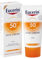 Eucerin SUN krema SPF50+ za lice 50ml za zaštitu normalne i suve kože lica od UVA i UVB zraka. Pogodna je i za osobe sa atopijskim dermatitisom.