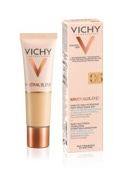 VICHY MinéralBlend nijansa 06 Ocher hidratantni puder na bazi vode za postojan, svež i ravnomeran ten, za negu i lepotu kože lica. Sa termalnom vodom Vichy.