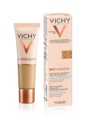 VICHY MinéralBlend nijansa 12 Sienna, hidratantni puder na bazi vode za postojan, svež i ravnomeran ten, za negu i lepotu kože lica. Sa termalnom vodom Vichy.