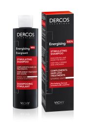 Vichy DERCOS Aminexil Men 200 ml energetski šampon za negu kose, za muškarce. Sa kreatinom dovodi do revitalizovanog vlasišta za jaču i gušću kosu.