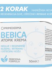 Bebica Atopik krema 50ml, za negu lica i tela, sprečava isušivanje, hidratizuje i omekšava kožu. Krema za regeneraciju iritirane kože i za dermatitis na koži.