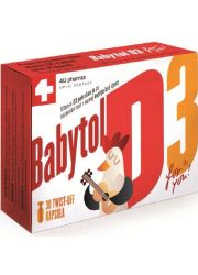 BABYTOL D3 twist off kapsule-  100% PDU vitamin D3 – preporučena doza vitamina D3 u jednoj twist-off kapsuli