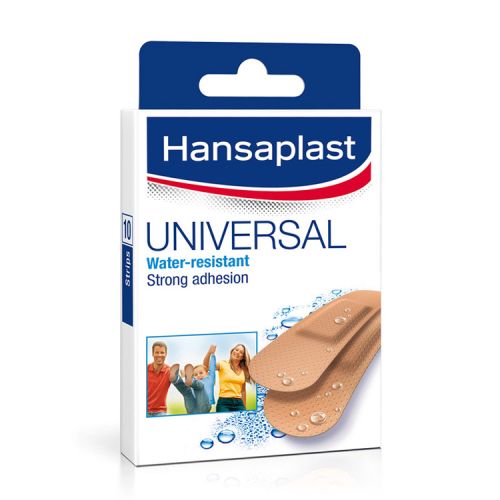 Hansaplast flasteri Universal 10 komada vodootporan sa nelepljivim jastučićem koji štiti ranu i materijalom koji omogućuje koži disanje.