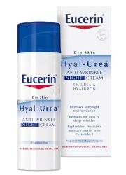 Eucerin Hyaluron-Filler Urea,50ml, za negu lica, noćna krema namenjena za nezu suve i izrazito suve kože lica sklone borama. Vraća koži vlažnost.