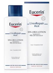 Eucerin UreaRepair PLUS losion za telo 250ml, sa 10% uree +ceramid+PVF namenjen je svakodnevnoj nezi izrazito suve i grube kože tela koja se peruta i svrbi.