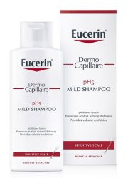 Eucerin Dermo Capillaire ph5 u pakovanju od 250ml šampon za negu normalne kose detaljno čisti kosu i teme bez isušivanja kože i iritacija.