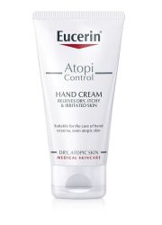 Eucerin AtopiControl 75ml krema za ruke, za negu, omekšava i umiruje kožu. Brzoupijajuća i nelepljiva koja neguje suvu i iziritiranu atopičnu kožu koja svrbi.