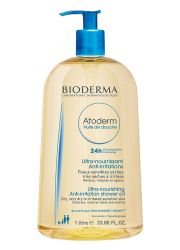 Bioderma ATODERM, u pakovanju od1L, umirujuće ulje za tuširanje namenjeno za nežno čišćenje suve, atopične, osetljive kože sklone iritacijama.