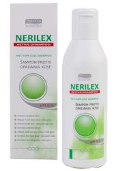 NERILEX šampon protiv opadanja kose 100ml temeljno čisti koren kose i kožu glave i sprečava prerano opadanje i proređivanje vlasi kose.