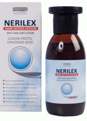 NERILEX losion protiv opadanja kose 200ml, stimuliše cirkulaciju kože glave i dovodi do postepene reaktivacije korena dlake koje još uvek mogu da rastu.