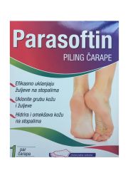 PARASOFTIN piling čarape 1kom za intenzivnu negu kože i negovana stopala. Parasoftin prodire i omekšava rožnati sloj epiderma i vrši piling, uklanjajući žuljeve