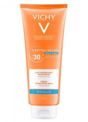 Vichy Capital Soleil SPF30, 300 ml mleko za telo, za negu i zaštitu kože lica i tela od UV zraka. Za celu porodicu kožu štiti od opekotina i fotostarenja.