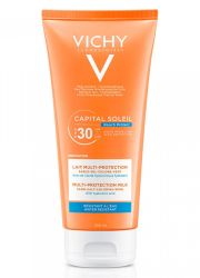 Vichy Capital Soleil SPF 30, 200 ml, gel-mleko za negu kože lica i tela, visoka zaštita od UV zraka. Pogodno za mokru i suvu kožu. Dermatološki ispitano.