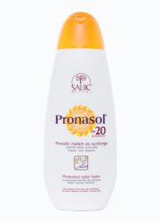 Šaljić PRONASOL melem SPF20,200ml proizvod za negu kože lica i tela prirodnog porekla namenjen za zaštitu kože od štetnog UVA i UVB zračenja.