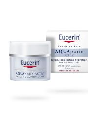 Eucerin AQUAporin Active UVA+SPF25,50ml zaštitna krema, nega za intenzivnu i dugotrajnu hidrataciju za normalan i mešovit tip kože lica, vrata i dekoltea.