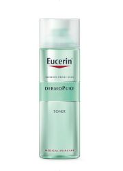 Eucerin DermoPure 200ml, tonik za negu i čišćenje masne kože lica sklone upalama i pojavi akni. Deluje komedolitički i antibakterijski, koža je osvežena i meka.