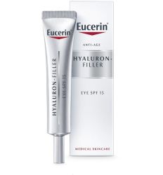 Eucerin Hyaluron-filler EYE SPF15,15ml krema za negu kože lica područja oko očiju sa hijaluronskom kiselinom i UV filterima za zaštitu od UV zraka.