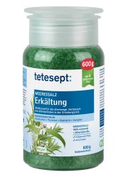 TETESEPT Morska so za kupanje COLD RELIEF,600gr za negu tela, sa etarskim uljima eukaliptusa,timijana,ruzmarina i Kamfora. Za opuštanje celog tela.