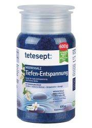 TETESEPT Morska so za kupanje DEEP RELAXATION,600gr za negu tela, sa etarskim uljima jasmina,citronele,bergamota i narandže. Za opuštanje celog tela.