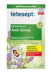 TETESEPT Morska so za kupanje Anti-Stress, 80gr za negu tela, sa etarskim uljima lavande,cveta pasiflore,matičnjaka i belog bora. Za opuštanje celog tela.