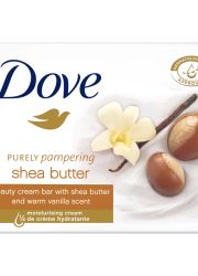 Dove SheaButter sapun 100g, za negu kože, sa osvežavajućim mirisom shea putera i tople vanile održava hidrataciju kože. Namenjen za lice, telo i ruke.