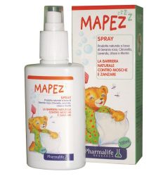 MAPEZ sprej u pakovanju od 100ml odbija komarce, muve i ostale insekte. Sa mirisom prirodnog porekla prijatnog za decu i odrasle bezbedan za primenu i na licu.