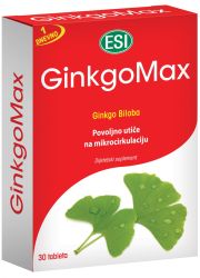 GinkgoMax sadrži 80mg suvog ekstrakta lista Ginkgo bilobe (standardizovanog na 26% glikozidnih ginkoflavonoida i 6% terpenskih laktona).