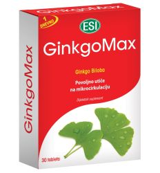 GinkgoMax sadrži 80mg suvog ekstrakta lista Ginkgo bilobe (standardizovanog na 26% glikozidnih ginkoflavonoida i 6% terpenskih laktona).