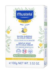 Mustela Bébé Nežni Sapun sa Cold kremom,150gr, je idealan kao deo svakodnevne higijene za privremeno stanje suve kože ili izrazito suvu kožu beba.