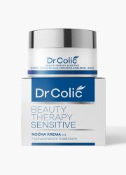 Dr Colić Sensitiv 50ml, Anti-age noćna krema za negu kože lica. Sadrži hijaluronsku kiselinu neophodnu za  zdravo i zategnuto lice. Usporava proces starenja.