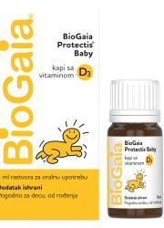 BioGaia ProTectis su kapi sa vitaminom D3 na bazi korisnih bakterija Lactobacillus reuteri sa dodatkom vitamina D3 i mogu se koristiti od prvog dana rođenja - grčevi kod bebe