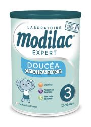 Modilac Doucéa 3 adaptirano mleko za bebe, za uzrast od 12 do 36 meseci, je mlečna formula sa laktoferinom specifično da zadovolji nutritivne potrebe odojčadi.