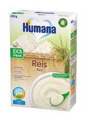 Humana organic bezmlečna instant kaša sa pirinčem, za bebe nakon 6. meseca, bez mleka i dodatnog šećera, sa kalcijumom i gvožđem.