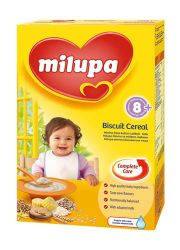 Milupa mlečna instant kaša keks biskvit, namenjena za bebe uzrasta nakon navršenog 8. meseca obezbeđuju prijatan i zdrav početak raznovrsne ishrane.