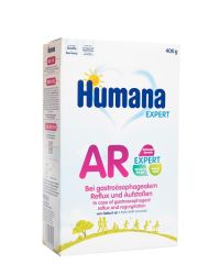 Humana AR (anti-regurgitacija) je specijalna mlečna formula za potrebe ishrane kod povećanog vraćanja želudačnog sadržaja (regurgitacije tj. bljuckanja). 