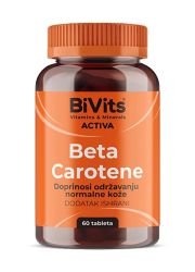 Bivits Activa Beta-Carotene 60tableta formula od 6mg beta-karotena, prekursora vitamina A za održavanje normalnog čula vida, za zdravlje i zaštitu kože od sunca