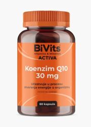 Bivits Activa Koenzim Q10 30mg 60 kapsula u jednoj kapsuli obezbeđuje dnevne potrebe koenzima Q10 za svaku ćeliju u telu za dovoljne zalihe za proizvodnju energije