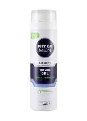 Nivea Men Sensitive gel za brijanje 200ml bez alkohola umiruje kožu sklonu iritacijama tokom brijanja. Možete poručiti online - Apoteka Živanović.