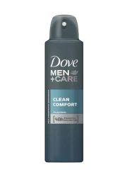 Dove Men Clean Comfort Antiperspirant u spreju 150ml sa diskretnim mirisom pruža 48-časovnu zaštitu od neprijatnih mirisa i pomaže u borbi protiv znojenja.