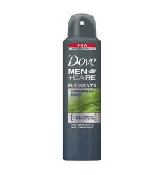 Dove Men Antiperspirant u spreju, 150ml sa mineralima i esencijalnim uljem žalfije za 48-časovnu zaštitu od neprijatnih mirisa i osvežavajuće kontrole znojenja.