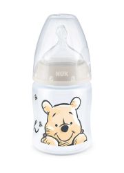 NUK plastična flašica First Choise + silikonskom cuclom 0-6m 150ml Winnie Pooth sa termo indikatorom