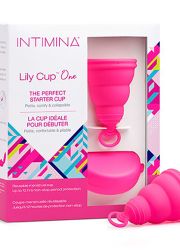 Intimia Lily Cup One menstrualna čašica, idealna za početnice, u online prodaji, nudi početnicama jednostavan prelaz u svet menstrualnih čašica.