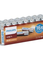 Philips LongLife baterije AA R6, 16 komada 1,5V idealne su za uređaje sa malom potrošnjom energije, kao što su aparat za pritisak i drugi digitalni aparati.