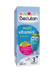 Becutan Kids VitS multivitamin namenje za decu 3+ godine starosti je sirup sa ukusom pomorandže koji sadrži kombinaciju 9 vitamina, kao dodatak ishrani.