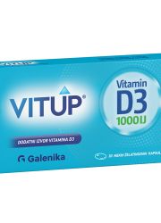 Vitup Vitamin D3 1000IJ se preporučuje osobama 65+ godina sa hipovitaminozom vitamina D, kod osoba sa oslabljenim i poremećenim imunitetom.