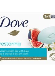 Dove sapun Restore 100gr sa mirisom plave smokve i cveta pomorandže, za sve tipove kože, namenjen za negu lica, tela i ruku. Hidratacija i osveženje kože.