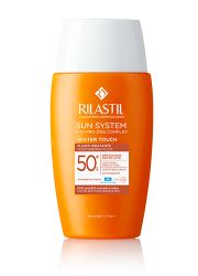 Rilastil sun matirajući fluid visokog faktora zaštite od sunca,SPF50+. Pruža odličnu zaštitu osetljivoj koži sklonoj alergijama. Pogodan kao podloga za šminku.