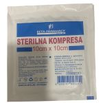 Sterilna 100% pamučna kompresa za jednokratnu upotrebu 16 slojeva, 17niti/cm2 dimenzija 10x10 cm pakovana pojedinačno, namenjena za pokrivanje rana, pupka kod bebe, pravljenje sterilnih obloga